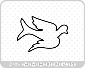Dove Outline SVG PNG DXF – Cricut Silhouette Cutting File