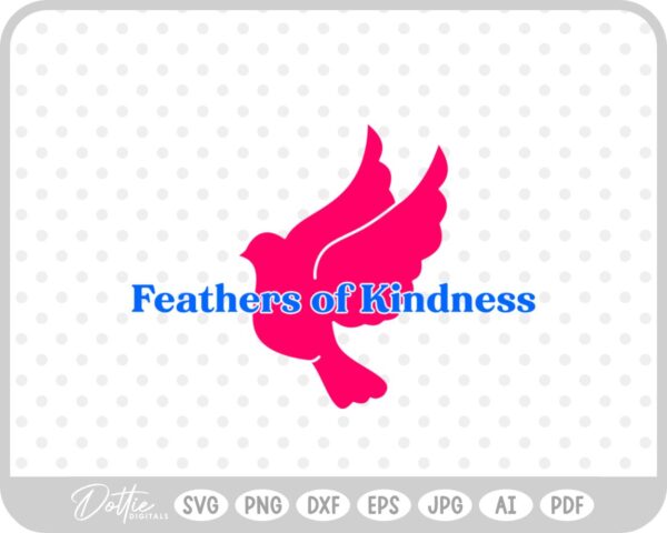 Feathers of Kindness Dove SVG PNG DXF – Cricut Silhouette Cutting File