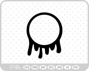 Dripping Circle Shape SVG PNG DXF – Cricut Silhouette Cutting File