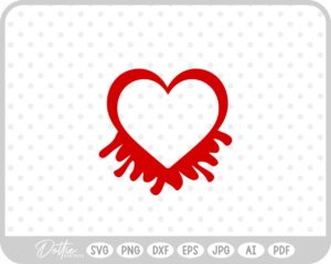 Dripping Heart Shape SVG PNG DXF – Cricut Silhouette Cutting File