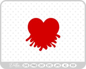 Dripping Heart SVG PNG DXF – Cricut Silhouette Cutting File