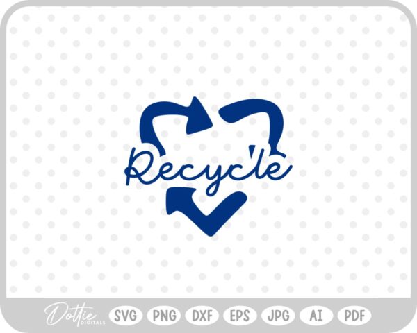 Recycle Heart SVG PNG DXF – Cricut Silhouette Cutting File