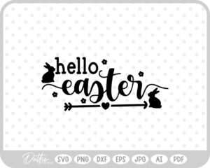 Hello Easter Bunny Quote Spring Script SVG PNG DXF – Cricut Silhouette Cutting File