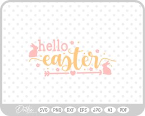 Hello Easter Bunny Quote Spring Script SVG PNG DXF – Cricut Silhouette Cutting File