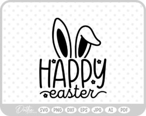 Happy Easter Bunny Quote Spring Script SVG PNG DXF – Cricut Silhouette Cutting File