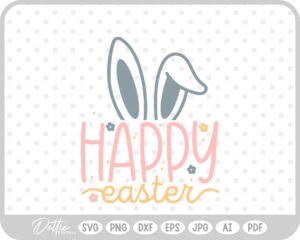 Happy Easter Bunny Quote Spring Script SVG PNG DXF – Cricut Silhouette Cutting File