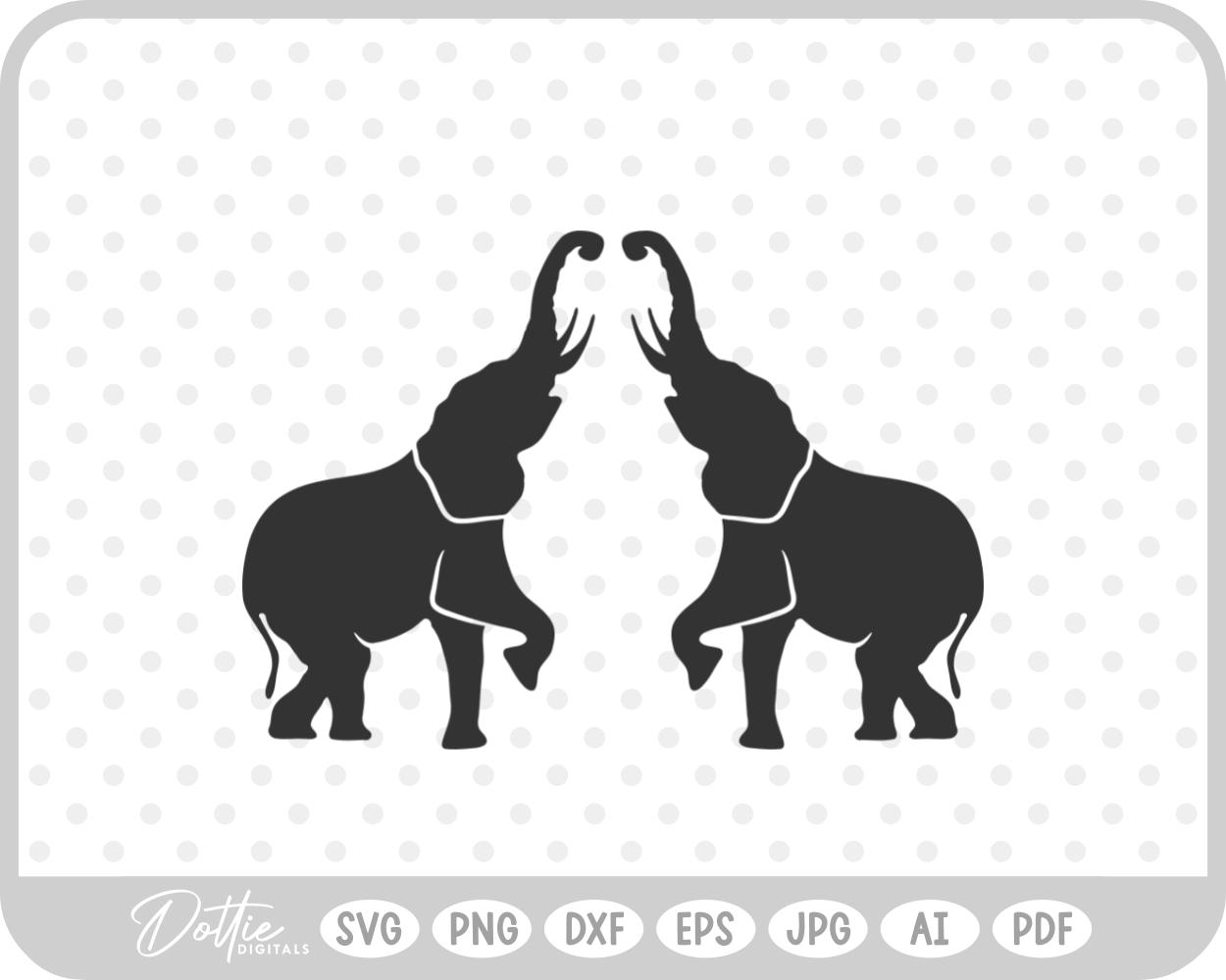 Two Elephants SVG PNG DXF – Cricut Silhouette Cutting File
