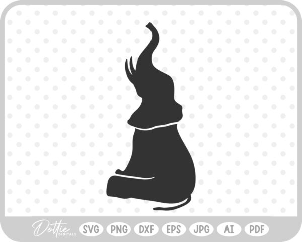 Elephant with Tusks Sitting SVG PNG DXF – Cricut Silhouette Cutting File