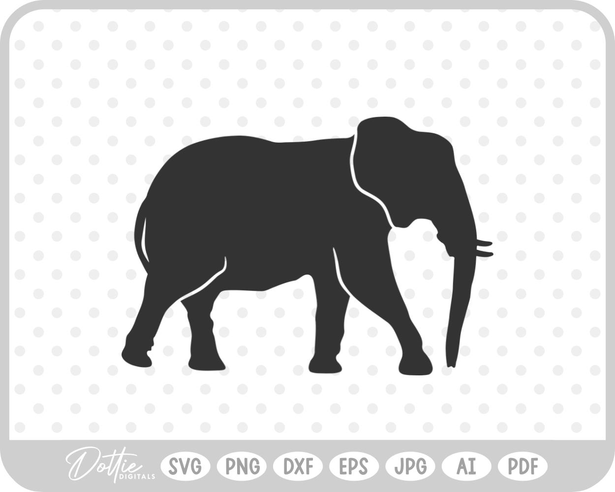 Elephant  SVG PNG DXF – Cricut Silhouette Cutting File