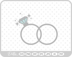 Sparkling Engagement Wedding Rings SVG PNG DXF – Cricut Silhouette Cutting File