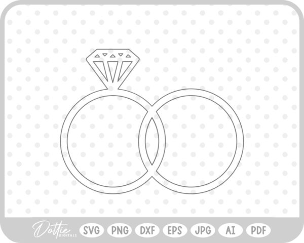 Wedding Rings SVG PNG DXF – Cricut Silhouette Cutting File