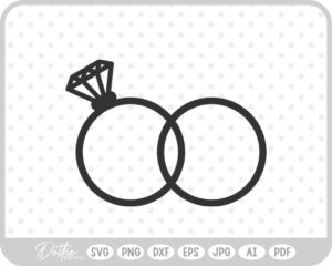 Pair of Wedding Ring SVG PNG DXF – Cricut Silhouette Cutting File