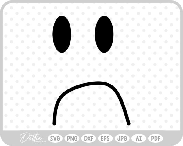 Sad Face Doodle SVG PNG DXF – Cricut Silhouette Cutting File
