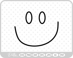 Happy Face Doodle SVG PNG DXF – Cricut Silhouette Cutting File