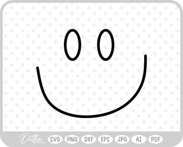 Happy Face Doodle SVG PNG DXF – Cricut Silhouette Cutting File
