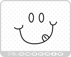 Happy Silly Face Doodle SVG PNG DXF – Cricut Silhouette Cutting File