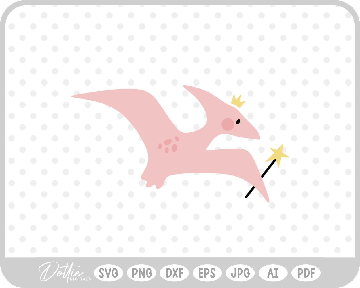 Fairy Cute Dino Dinosaur SVG PNG DXF – Cricut Silhouette Cutting File