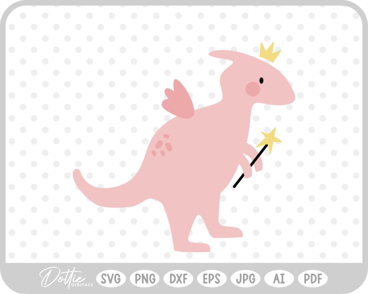 Fairy Cute Dino Dinosaur SVG PNG DXF – Cricut Silhouette Cutting File