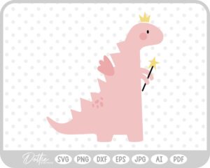 Fairy Cute Dino Dinosaur SVG PNG DXF – Cricut Silhouette Cutting File