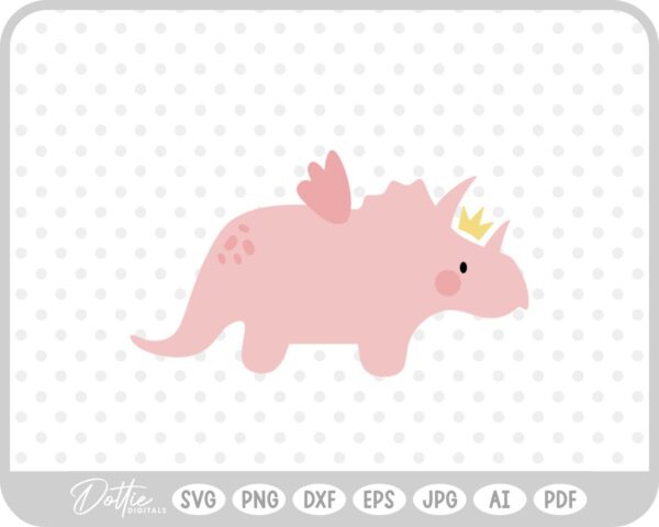 Fairy Cute Dino Dinosaur SVG PNG DXF – Cricut Silhouette Cutting File