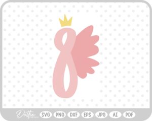 Fairy Princess Number Eight SVG PNG DXF – Cricut Silhouette Cutting File