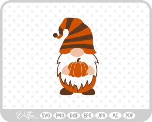 Fall Autumn Gonk Gnome With Pumpkin SVG PNG DXF – Cricut Silhouette Cutting File