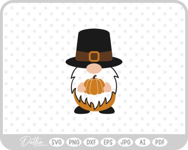 Fall Autumn Gonk Gnome With Pumpkin Thanksgiving SVG PNG DXF – Cricut Silhouette Cutting File