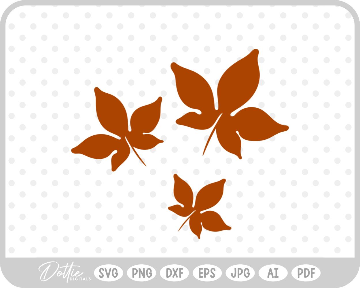 Fall Leaves Autumn SVG PNG DXF – Cricut Silhouette Cutting File