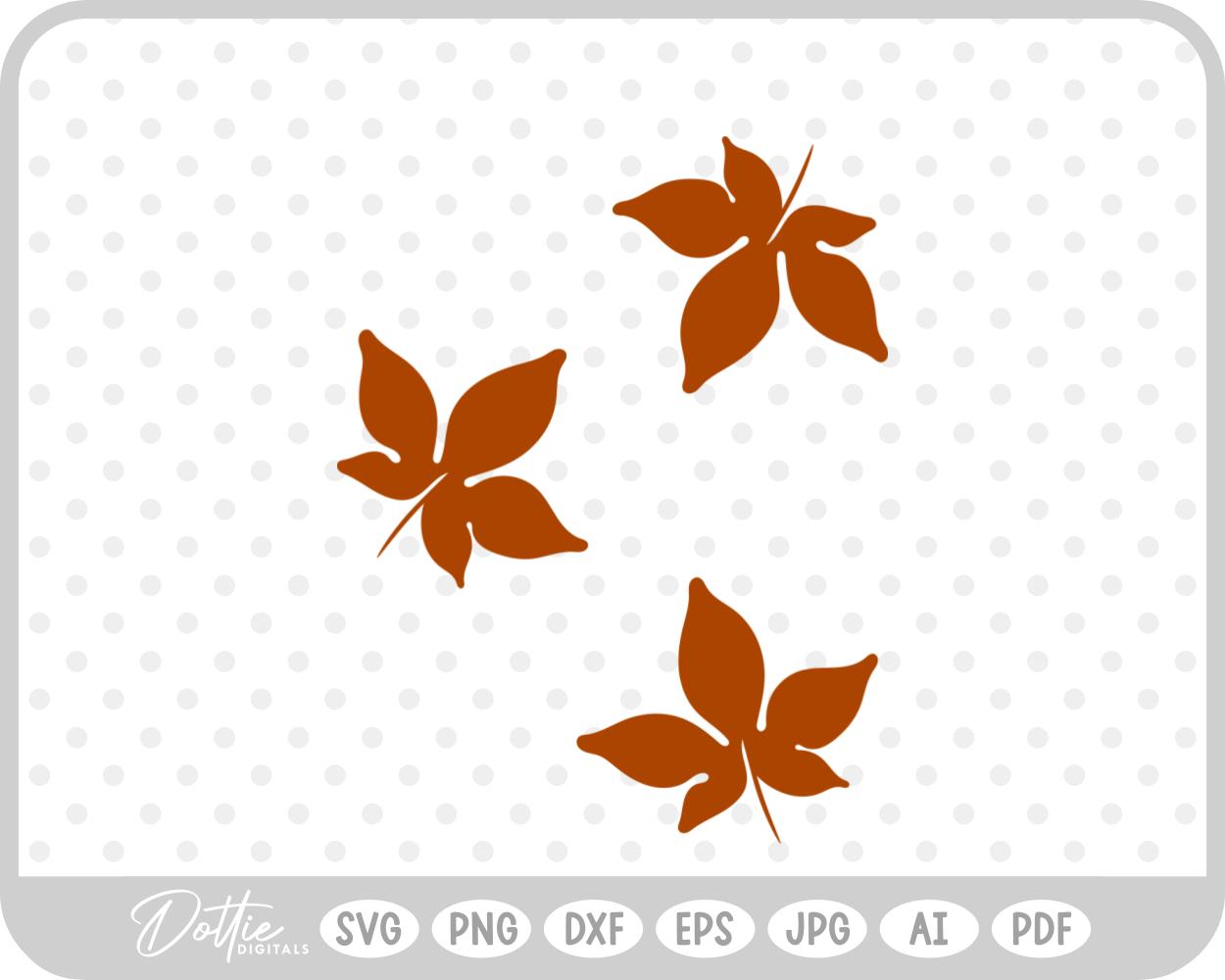 Fall Leaves Autumn SVG PNG DXF – Cricut Silhouette Cutting File