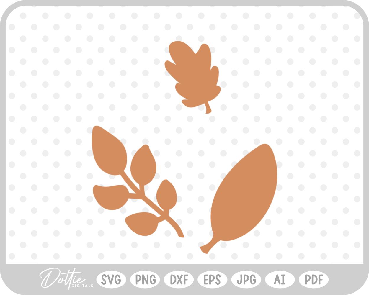 Fall Leaves Autumn SVG PNG DXF – Cricut Silhouette Cutting File