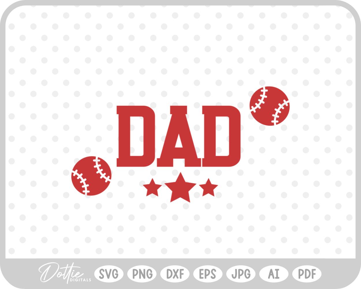 Dad Baseballs SVG PNG DXF – Cricut Silhouette Cutting File