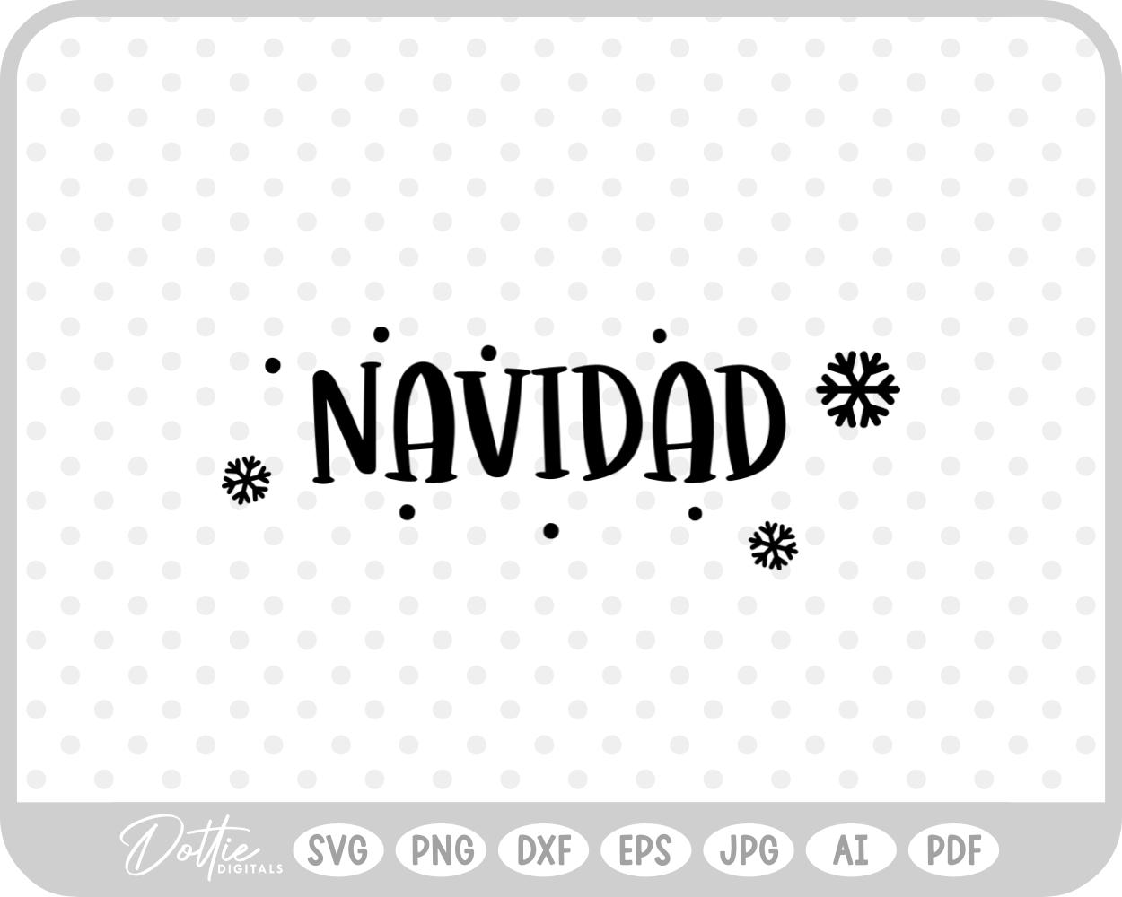 Navidad Snowflake Holidays Quote Text SVG PNG DXF – Cricut Silhouette Cutting File