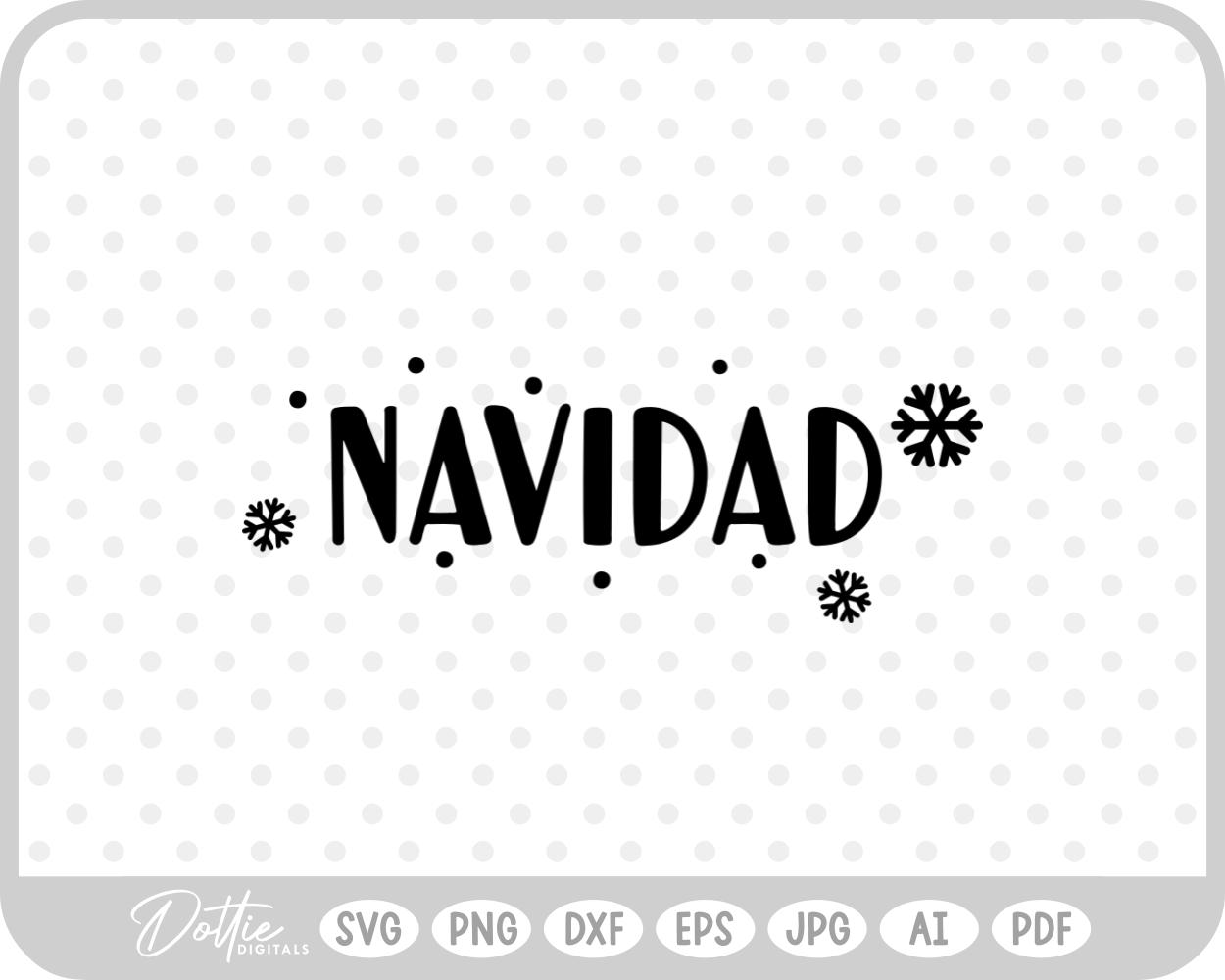 Navidad Snowflake Holidays Quote Text SVG PNG DXF – Cricut Silhouette Cutting File