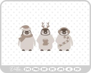 Penguins Christmas Winter Holidays SVG PNG DXF – Cricut Silhouette Cutting File