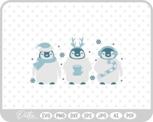 Penguins Christmas Winter Holidays SVG PNG DXF – Cricut Silhouette Cutting File