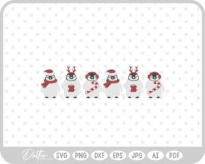Penguins Christmas Winter Holidays SVG PNG DXF – Cricut Silhouette Cutting File
