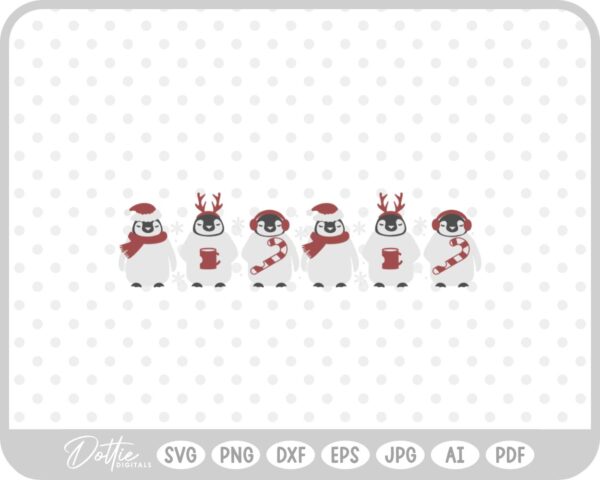 Penguins Christmas Winter Holidays SVG PNG DXF – Cricut Silhouette Cutting File