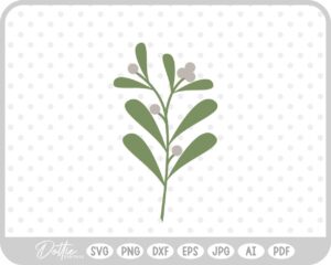 Mistletoe Christmas Branch SVG PNG DXF – Cricut Silhouette Cutting File