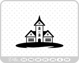 Christmas Town Festive Scene Houses Land SVG PNG DXF – Cricut Silhouette Cutting File