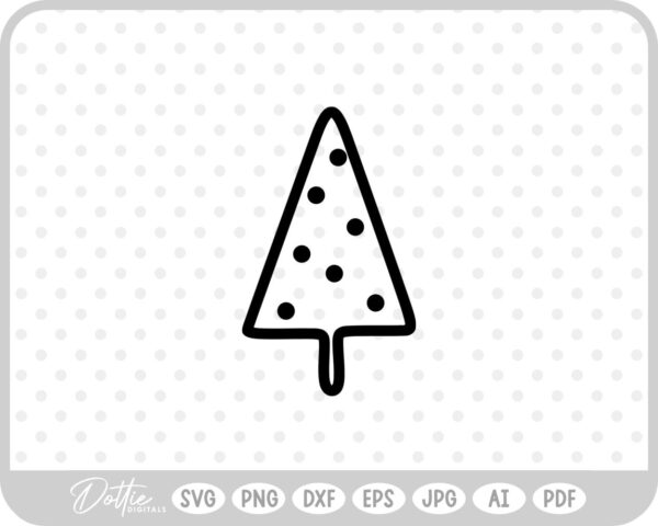 Doodle Christmas Tree Style Sketch SVG PNG DXF – Cricut Silhouette Cutting File
