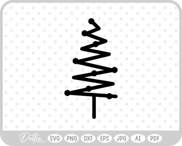 Doodle Christmas Tree Style Sketch SVG PNG DXF – Cricut Silhouette Cutting File