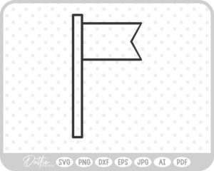 Classic Flag on Pole Outline SVG PNG DXF – Cricut Silhouette Cutting File