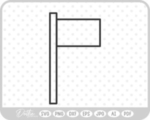Rectangular Flag on Pole Outline SVG PNG DXF – Cricut Silhouette Cutting File