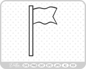 Waving Flag Outline SVG PNG DXF – Cricut Silhouette Cutting File