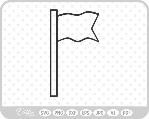 Waving Flag Outline SVG PNG DXF – Cricut Silhouette Cutting File