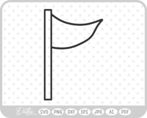 Triangular Flag on Pole Outline SVG PNG DXF – Cricut Silhouette Cutting File