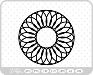 Floral Circular Frame SVG PNG DXF – Cricut Silhouette Cutting File