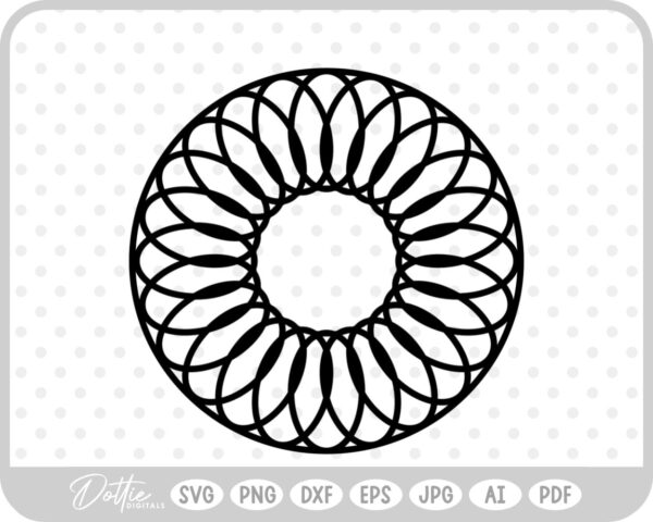 Floral Circular Frame SVG PNG DXF – Cricut Silhouette Cutting File