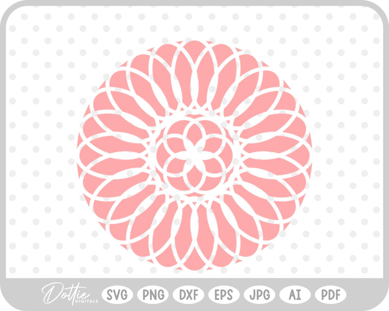 Flower Circle SVG PNG DXF – Cricut Silhouette Cutting File