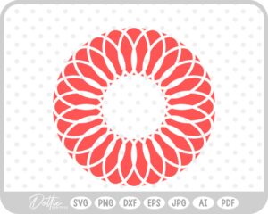 Flower Circle Border SVG PNG DXF – Cricut Silhouette Cutting File